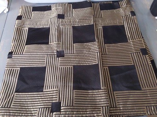 Valance black gold - gold, striped