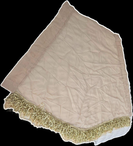 Beige gold fringed scarf - fringed,
